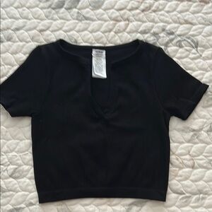 Cotton On Black Fitted Crop T-Shirt